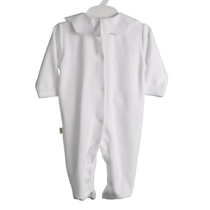 SS24 Baby Gi White Velour Scallop Babygrow