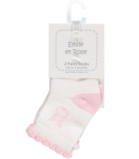 Emile et Rose Anya White and Pink Socks