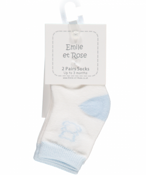 Emile Et Rose ALPINE Pale Blue & White 2 Pack Of Socks