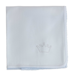 Baby Gi Pale Blue Cotton Crown Blanket