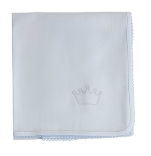 SS24 Baby Gi Pale Blue Cotton Crown Blanket