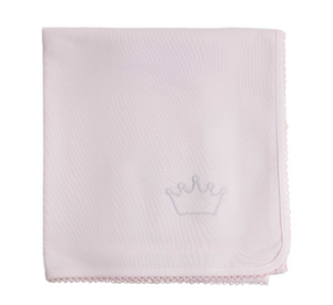 SS24 Baby Gi Pale Pink Cotton Crown Blanket