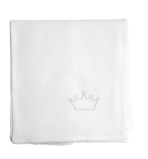 SS24 Baby Gi White Cotton Crown Blanket