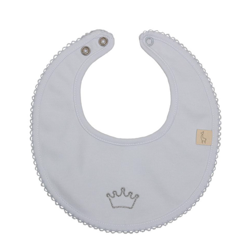 Baby Gi Pale Blue Cotton Crown Bib