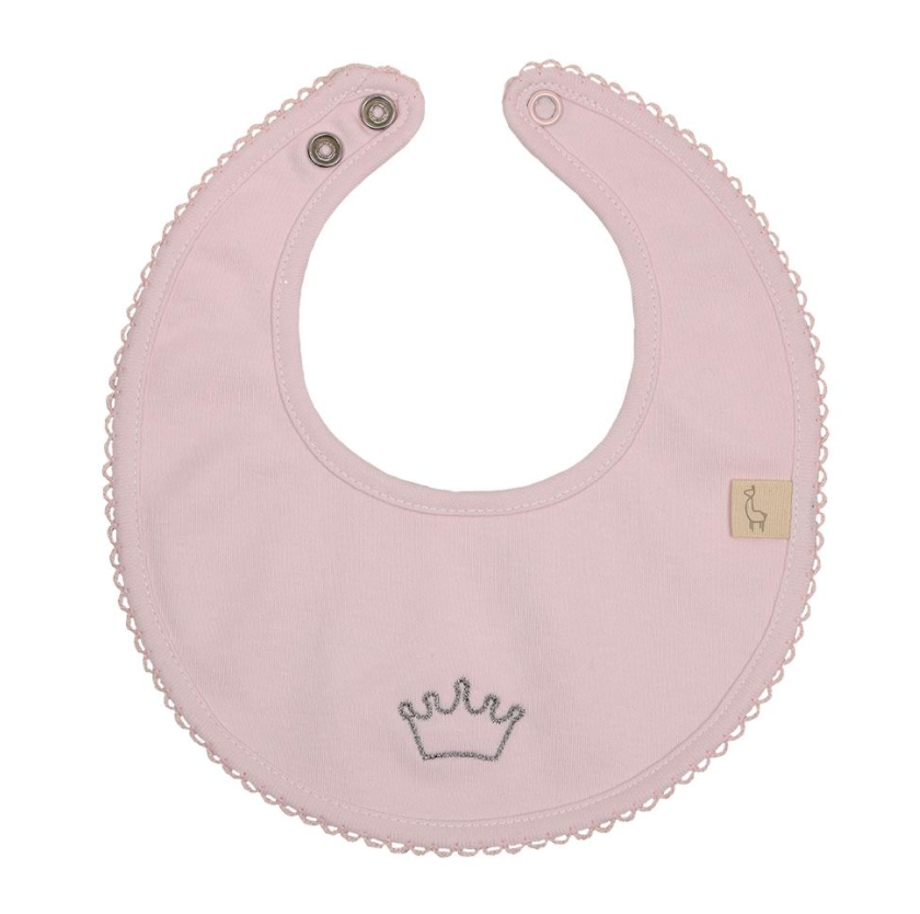 Baby Gi Pale Pink Cotton Crown Bib