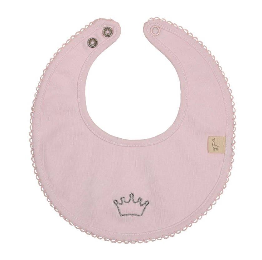 SS24 Baby Gi Pale Pink Cotton Crown Bib