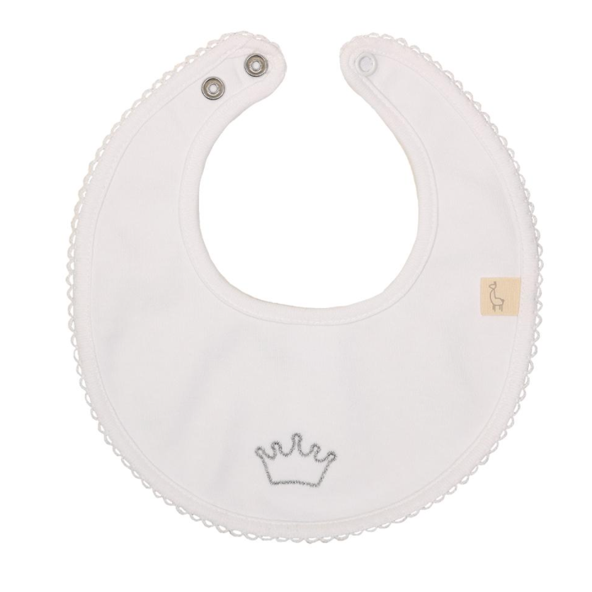 SS24 Baby Gi White Cotton Crown Bib