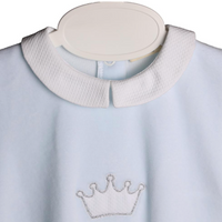 Baby Gi Pale Blue Cotton Crown Babygrow