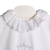 Baby Gi White Cotton Crown Frill Babygrow