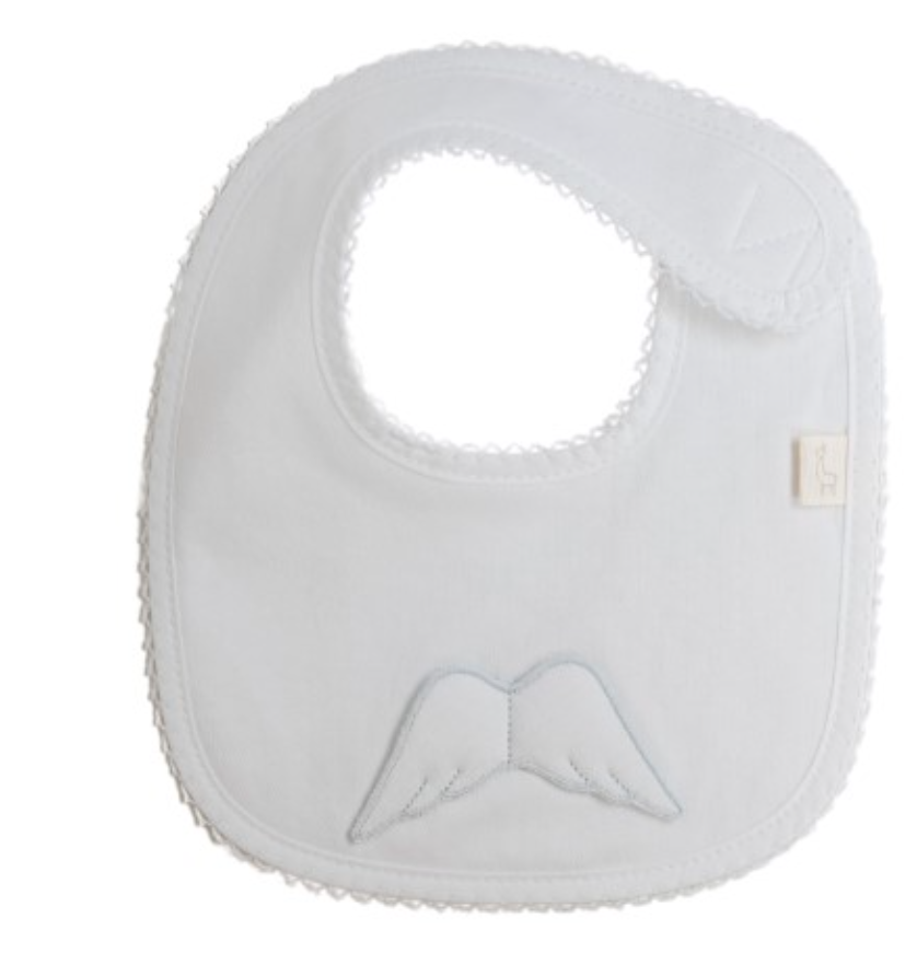 Baby Gi White Cotton Angel Wings Bib
