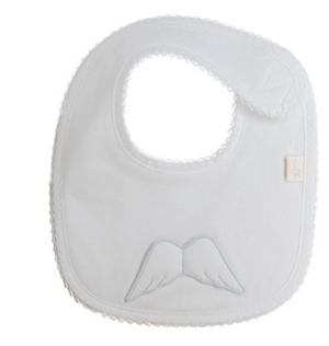 Baby Gi White Cotton Angel Wings Bib