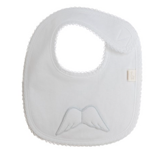 SS24 Baby Gi White Cotton Angel Wings Bib