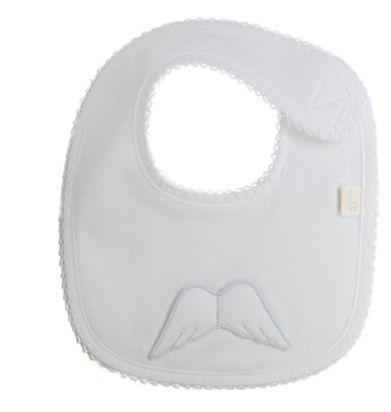 Baby Gi White Cotton Angel Wings Bib