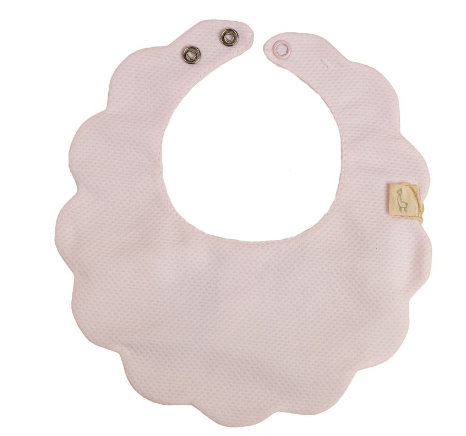 SS24 Baby Gi Pale Pink Scallop Bib