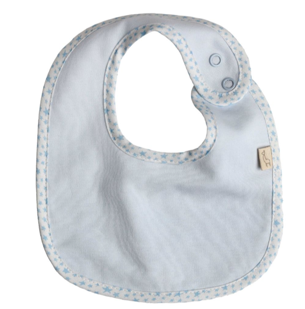 SS24 Baby Gi Pale Blue Cotton Star Bib