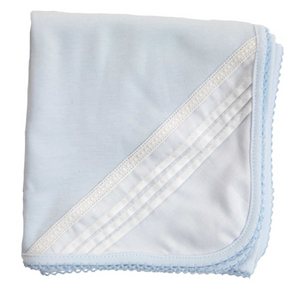 Baby Gi Pale Blue & White Cotton Broderie Anglaise Blanket