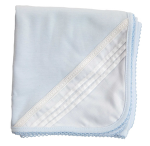 SS24 Baby Gi Pale Blue & White Cotton Broderie Anglaise Blanket