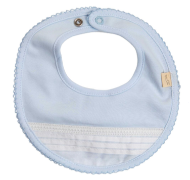SS24 Baby Gi Pale Blue & White Cotton Broderie Anglaise Bib