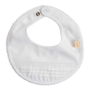 SS24 Baby Gi White Cotton Broderie Anglaise Bib