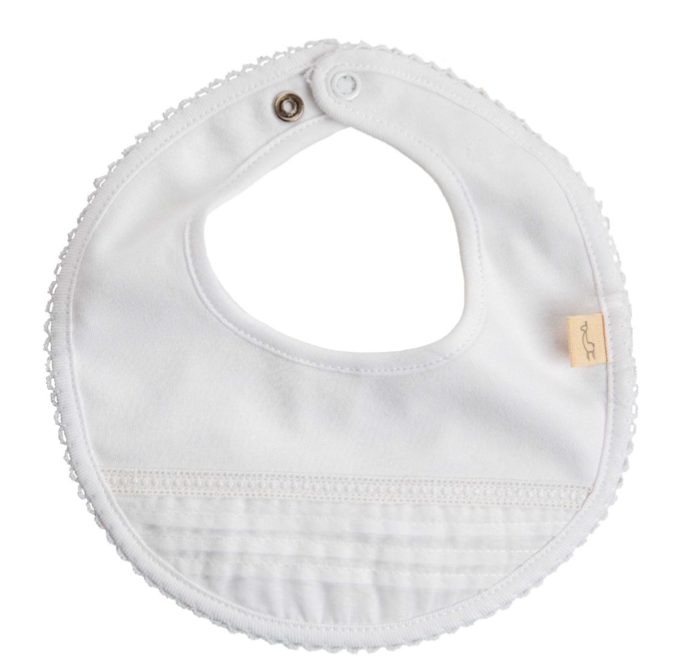 Baby Gi White Cotton Broderie Anglaise Bib