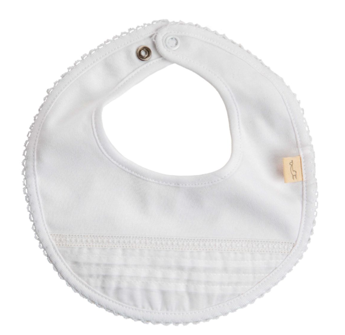 SS24 Baby Gi White Cotton Broderie Anglaise Bib
