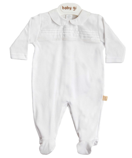Baby Gi White Cotton Broderie Anglaise Babygrow