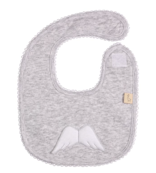 Baby Gi Grey Cotton Angel Wings Bib