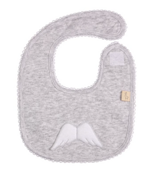 SS24 Baby Gi Grey Cotton Angel Wings Bib