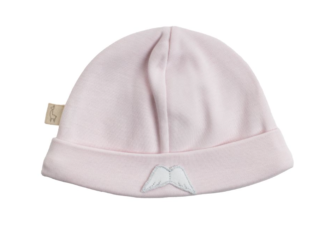 SS24 Baby Gi Pale Pink & White Velour Angel Wings Hat