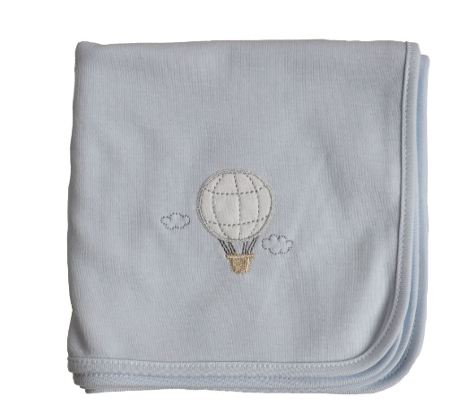 SS24 Baby Gi Pale Blue Cotton Hot Air Balloon Blanket