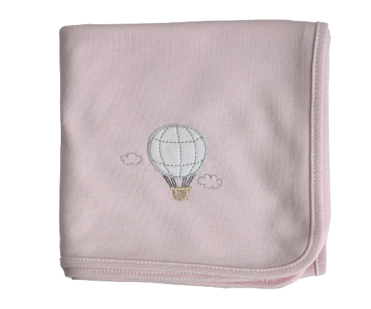 Baby Gi Pale Pink Cotton Hot Air Balloon Blanket