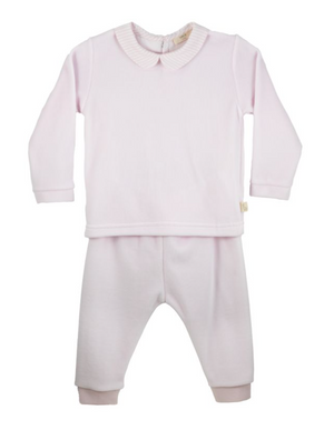 Baby Gi Pale Pink & White Striped Lounge Suit
