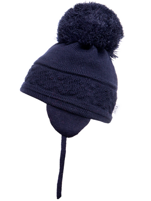 AW23 Sätila MALVA Navy Blue Big Pom Pom Hat