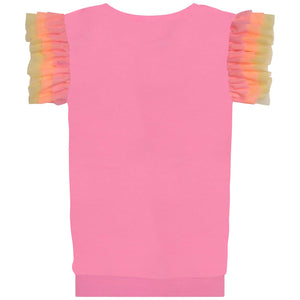 SS23 Billieblush Pink Multicoloured Wave Sequin Short Sleeved Dress
