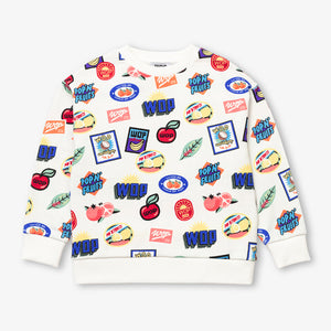 SS23 World Of Pop White Multicoloured Fruit Graphics Logo Sweatshirt & Shorts Set