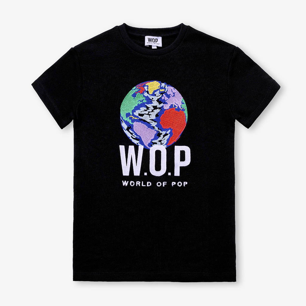 SS23 World Of Pop Black Multicoloured Globe Logo Dress