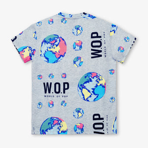 SS23 World Of Pop Grey Multicoloured Globes Logo Dress