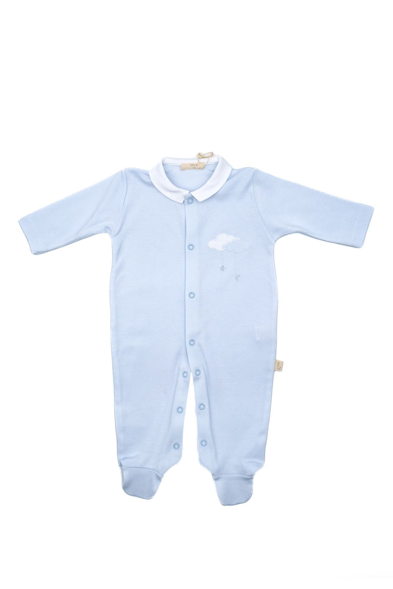 Baby Gi Pale Blue Sweet Dreams Clouds Babygrow