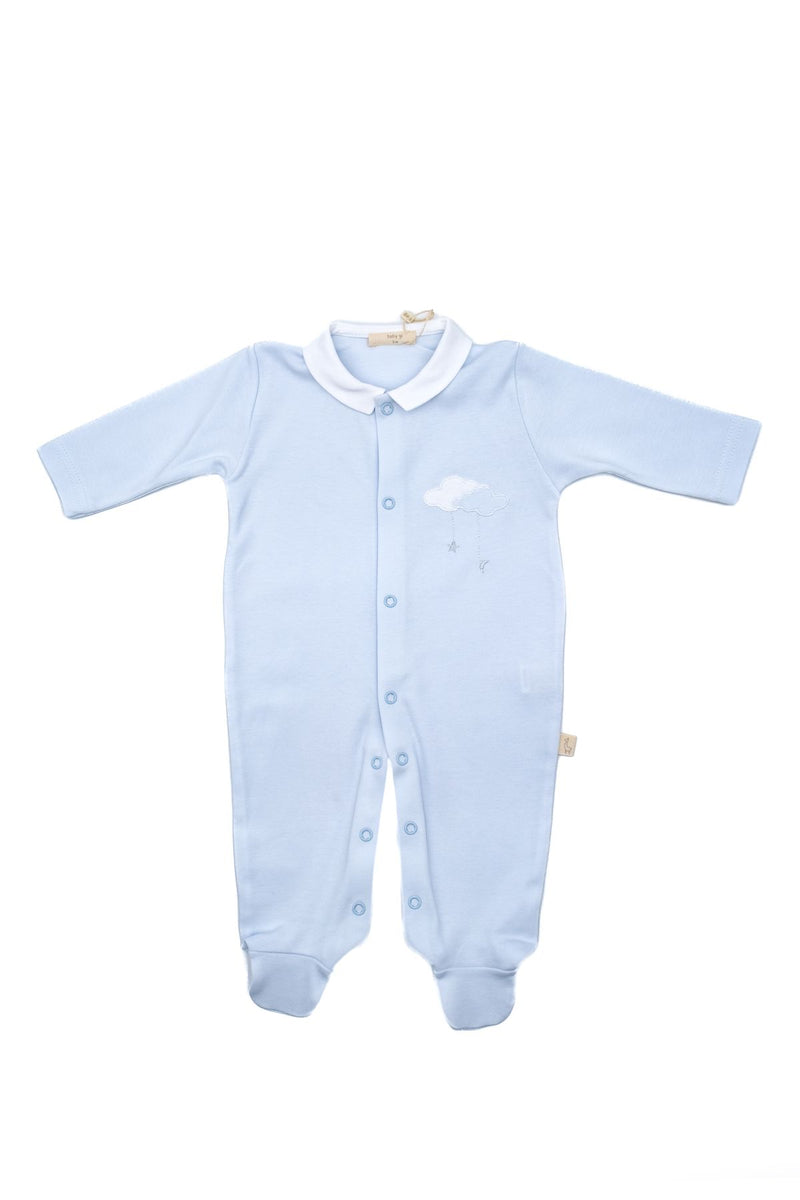 SS24 Baby Gi Pale Blue Sweet Dreams Clouds Babygrow