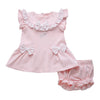 SS23 Little A GEMMA Pale Pink Bow Frill Dress & Knickers Set
