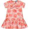 SS23 ADee YAEL Bright Coral & White Rose Print Bow Dress