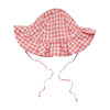 SS23 Little A HAPPY Bright Coral & White Checked Sunhat