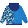 SS23 Mitch & Son KAYDEN Bright Blue Green & White Lion Leaf Patterned Hooded Raincoat / Jacket