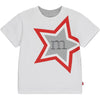 SS23 Mitch & Son LAYTON & LAWRENCE Bright White Grey & Red Large Star T-Shirt & Ombre Swim Shorts Set