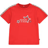 SS23 Mitch & Son LOGAN & LYLE Red Grey & White Star Tape T-Shirt & Patterned Swim Shorts Set
