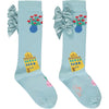 SS23 ADee URANDA Aqua Multicoloured Floral Island Bow Knee High Socks