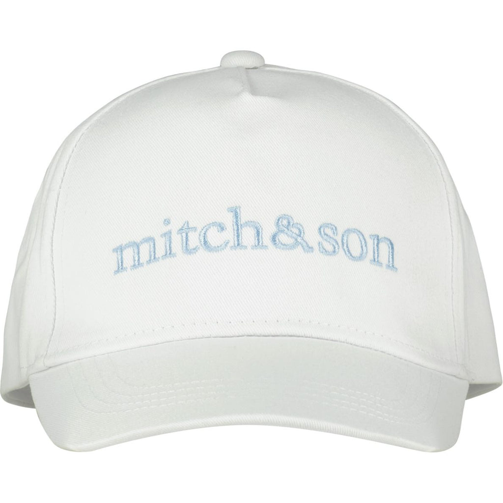 SS23 Mitch & Son JOSHUA Bright White & Blue Logo Cap