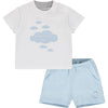 SS23 Mitch & Son Mini MYLES Sky Blue & White Cloud Shorts Set